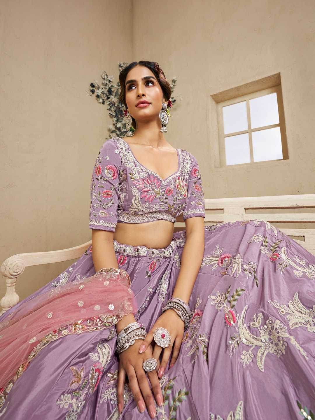 Satin Silk Lehenga - MYLUXURY LANE ENTERPRISE